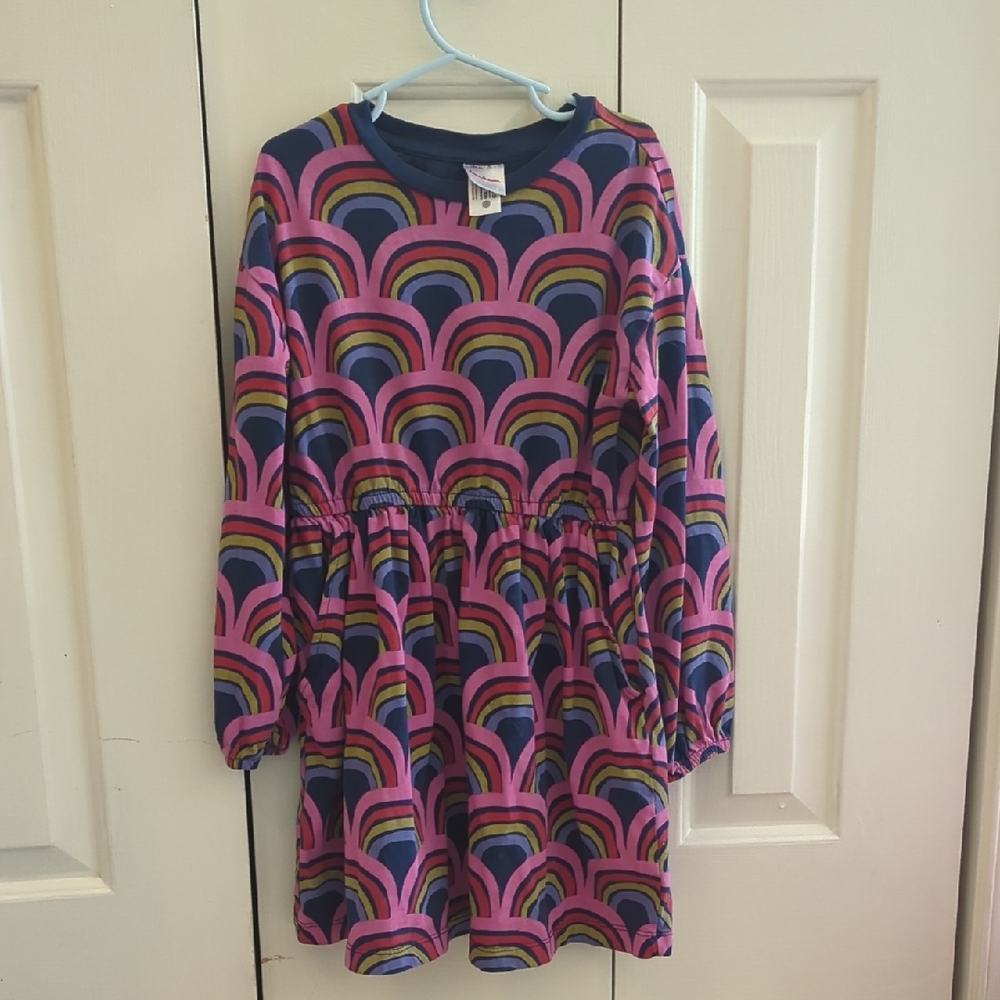 Hanna Andersson Pink and Blue Rainbow Dress